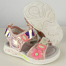 Дитячі босоніжки для дівчинки з миготливою підошвою та липучками ТМ Tomm, фото 5