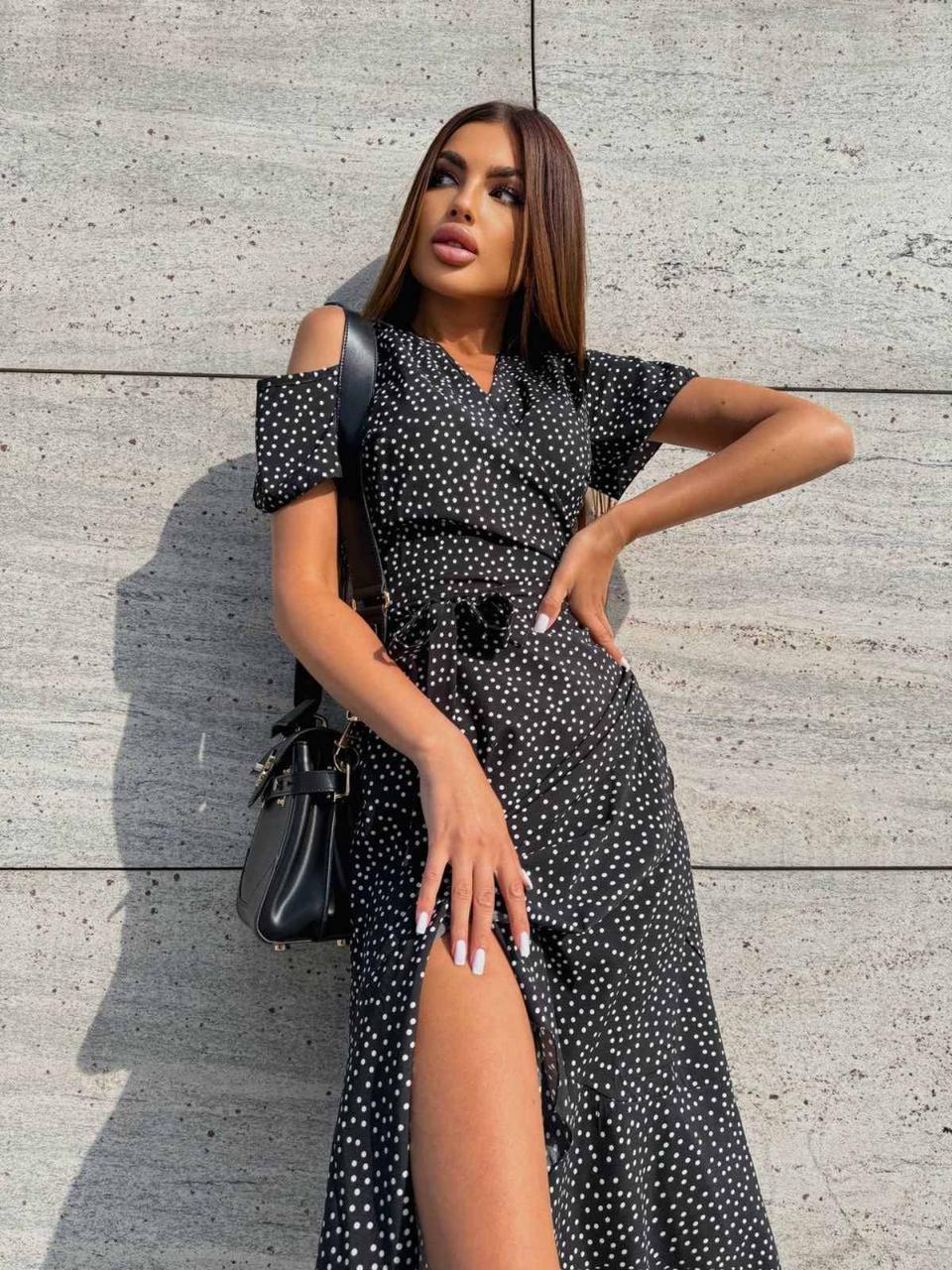 Сукня літня у горошок новинка 2025, фото 1