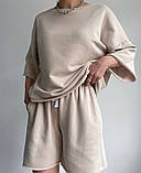 Жіночий базовий костюм футболка та шорти (Норма та напівбатал), фото 7