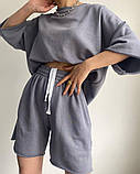 Жіночий базовий костюм футболка та шорти (Норма та напівбатал), фото 8
