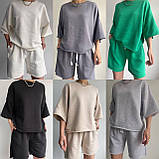 Жіночий базовий костюм футболка та шорти (Норма та напівбатал), фото 7