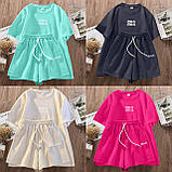 Костюм жіночий спортивний на літо футболка і шорти з двонитки (Норма та напівбатал), фото 7