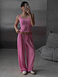 Жіночий літній спортивний костюм з віскози майка і штани палаццо (Норма), фото 4