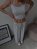 Жіночий літній спортивний костюм з віскози майка і штани палаццо (Норма), фото 6