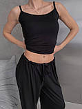 Жіночий літній спортивний костюм з віскози майка і штани палаццо (Норма), фото 3