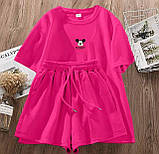 Жіночий літній спортивний костюм футболка з накатом і шорти тканина двонитка (Норма та напівбатал), фото 3