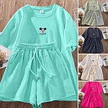 Жіночий літній спортивний костюм футболка з накатом і шорти тканина двонитка (Норма та напівбатал), фото 6