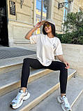 Костюм жіночий спортивний футболка і легінси у рубчик (Норма), фото 4