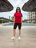 Костюм жіночий спортивний футболка і велосипедки з куліру (Норма та напівбатал), фото 6