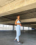 Костюм жіночий спортивний на літо з двонитки топ і штани (Норма), фото 2