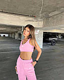 Костюм жіночий спортивний на літо з двонитки топ і штани (Норма), фото 5