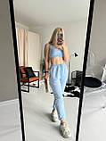 Костюм жіночий спортивний на літо з двонитки топ і штани (Норма), фото 9