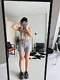 Жіночий літній спортивний костюм з двонитки топ і шорти (Норма), фото 5