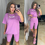 Костюм жіночий літній спортивний футболка і велисипедки у кольорах (Норма та напівбатал), фото 3