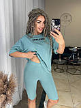 Костюм жіночий літній спортивний футболка і велисипедки у кольорах (Норма та напівбатал), фото 7