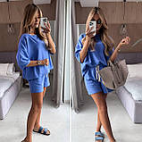 Костюм жіночий споривний на літо з футболкою і шортами з двонитки (Норма та нпаівбатал), фото 9