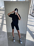 Костюм жіночий спортивний у рубчик футболка і велосипедки, фото 4