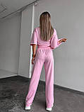 Жіночий літній спортивний костюм з двонитки фуболка і широкі штани (Норма), фото 2