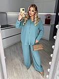 Костюм жіночий з креп-жатки великого розміру сорочка і брюки, фото 2
