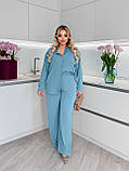 Костюм жіночий з креп-жатки великого розміру сорочка і брюки, фото 3