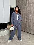 Костюм жіночий з креп-жатки великого розміру сорочка і брюки, фото 2