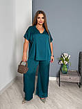 Костюм жіночий трендовий блуза і брюки палаццо (Батал), фото 4