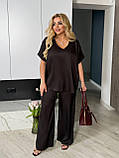 Костюм жіночий трендовий блуза і брюки палаццо (Батал), фото 5