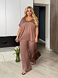 Костюм жіночий трендовий блуза і брюки палаццо (Батал), фото 6
