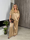 Костюм жіночий трендовий блуза і брюки палаццо (Батал), фото 8