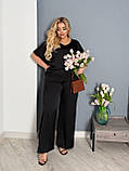 Костюм жіночий трендовий блуза і брюки палаццо (Батал), фото 9