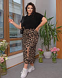 Костюм жіночий з юбкою з леопардовим принтом великого розміру, фото 2