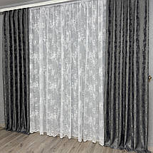 Готові штори Софт-мрамор №1039 Графіт, фото 3