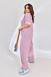 Костюм жіночий літній великого розміру з широкими штанами, фото 7
