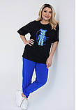 Жіночий літній спортивний костюм тканина кулір футболка і штани рр.50-52,54-56,58-60, фото 6