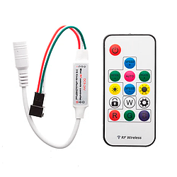 Контролер для адресної стрічки SMART RGB №80 5-24V RF RGB 6А радіо 12V 72W mini Smart strip пульт 14 кнопок