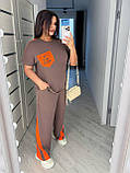 Жіночий спортивний костюм з двонитки зі вставками (Батал), фото 5