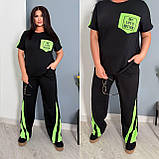 Жіночий спортивний костюм з двонитки зі вставками (Батал), фото 10