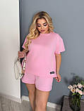 Костюм жіночий спортивний на літо футболка і шорти у кольорах рр.48-52,54-58, фото 4