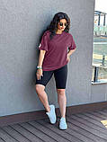 Жіночий спортивний костюм на літо футболка і велосипедки (Батал), фото 7