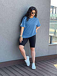 Жіночий спортивний костюм на літо футболка і велосипедки (Батал), фото 8