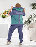 Жіночий літній спортивний костюм кофта на молнії і джогери (Батал), фото 5