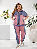Жіночий літній спортивний костюм кофта на молнії і джогери (Батал), фото 2
