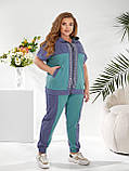 Жіночий літній спортивний костюм кофта на молнії і джогери (Батал), фото 7
