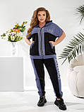 Жіночий літній спортивний костюм кофта на молнії і джогери (Батал), фото 8