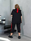 Жіночий спортивний костюм з двонитки кофта на змійці і бріджи (Батал), фото 5