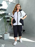 Жіночий спортивний костюм з двонитки кофта на змійці і бріджи (Батал), фото 8
