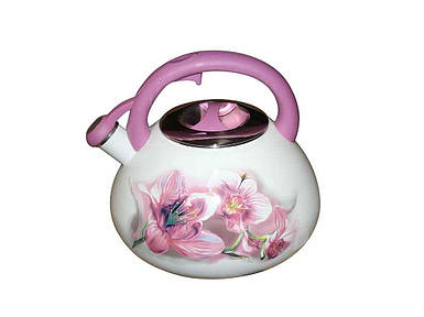 Чайник для плити 3,2л зі свистком, пластикова ручка 5L рожевий 00080384 ТМ ZAUBERG FG