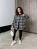 Сорочка жіноча трендова у клітинку з тіару у кольорах (Батал), фото 4