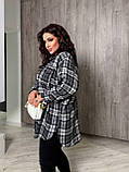 Сорочка жіноча трендова у клітинку з тіару у кольорах (Батал), фото 5