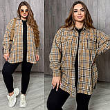 Сорочка жіноча трендова у клітинку з тіару у кольорах (Батал), фото 7